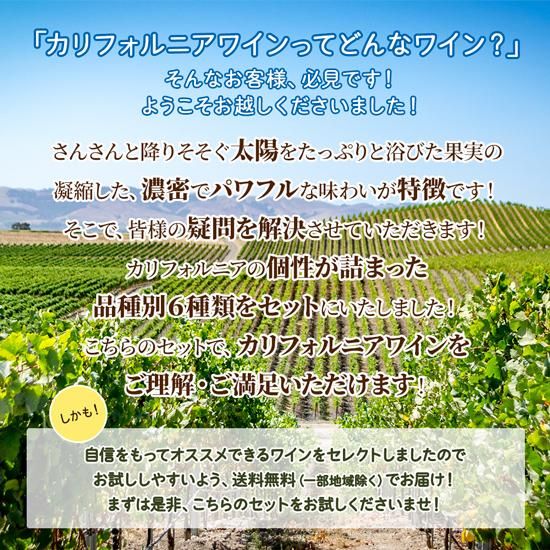 送料無料】カリフォルニアを知るおススメ赤白6本セット！【今