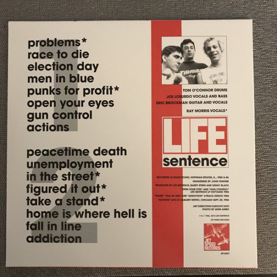 LIFE SENTENCE - S/T LP - RECORD BOY