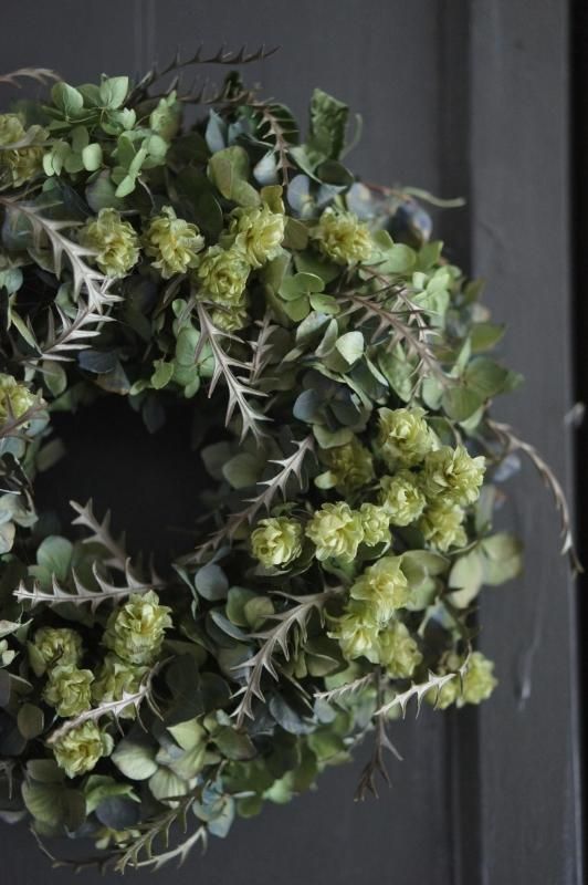 ドライフラワー｛秋色アジサイ、シラン、タカサゴユリ 等｝花材 リース