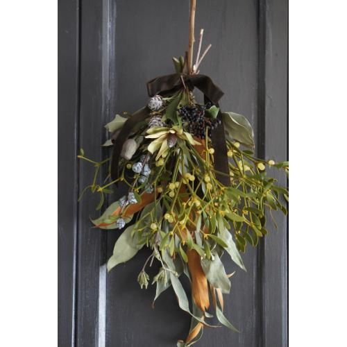 ヤドリギスワッグ ベルベットリボン 限定1個 Deuxr Dried Botanicals ドライフラワー 蜜蝋花 リース 花材販売 ヤドリギスワッグ ベルベットリボン 限定1個 Deuxr Dried Botanicals ドライフラワー 蜜蝋花 リース 花材販売