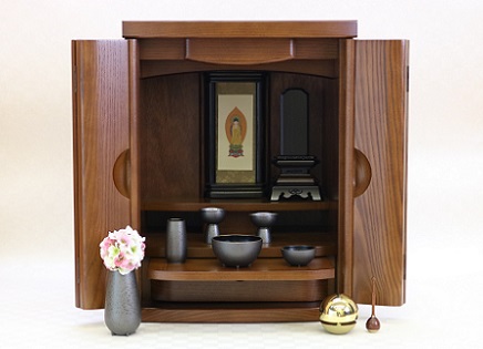 現代型仏壇・モダン仏壇・コンパクトサイズ・家具調仏壇  パレット　仏具一式