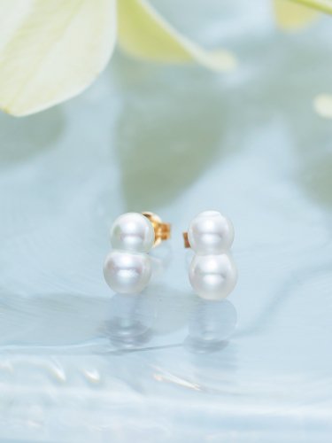 【高級】南洋真珠&あこや真珠　ダイヤモンド付きピアスk18
