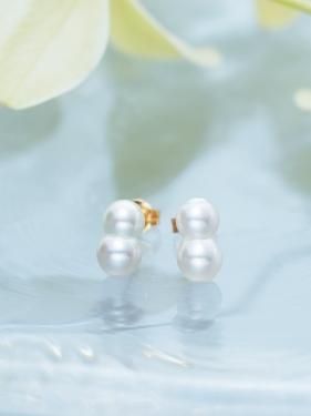 K18 双子あこや真珠ネックレス（白） - Ame blanche アームブランシュ