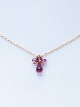 【ラスト１点】K18 birthdaystone necklace 〜1月garnet〜