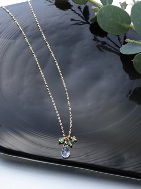 【ラスト１点】K18 birthdaystone necklace 〜5月 エメラルド〜