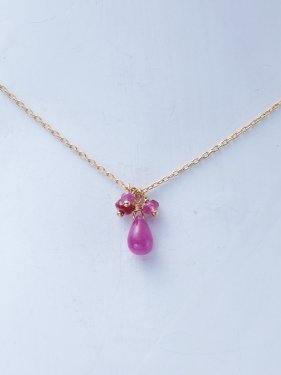 【ラスト１点】K18 birthdaystone necklace  〜 7月ルビー 〜
