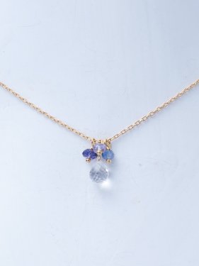 【ラスト１点】K18 birthdaystone necklace 〜9月 サファイア〜