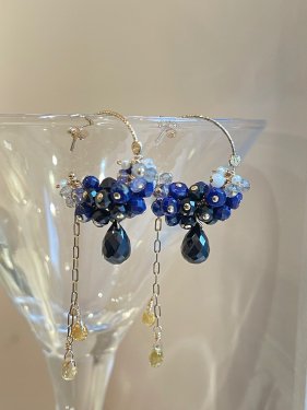 museum collection ～ ゴッホ「夜のカフェテラス」 ロングピアス