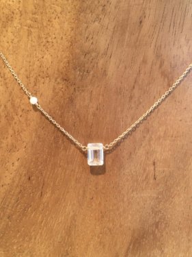 white coral  & white topaz necklace (K10 or K18）