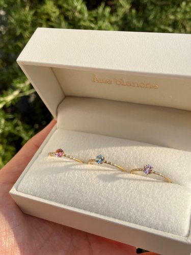 受注生産】 birthday stone & diamond ring（K18 or K10 or Pt)（4月 