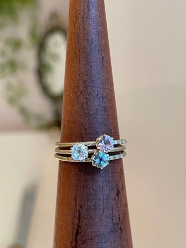 受注生産】 birthday stone & diamond ring（K18 or K10 or Pt)（4月