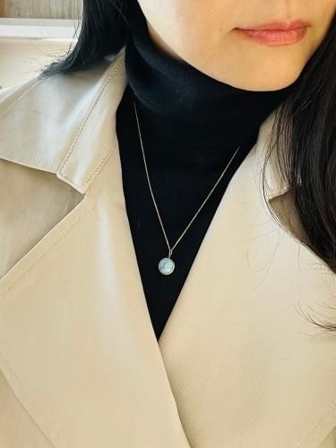 1点物】K10 grain ペンダントトップ （ラリマー・1cm ) - Ame