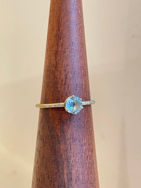 1ʪK18 birthday stone & diamond ring 3 ޥ 5 mm )