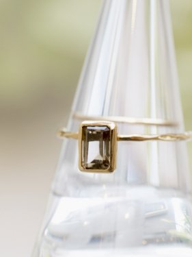 【受注生産】ASHI & SHI  ring（スモーキークオーツ）(K10 or K18）