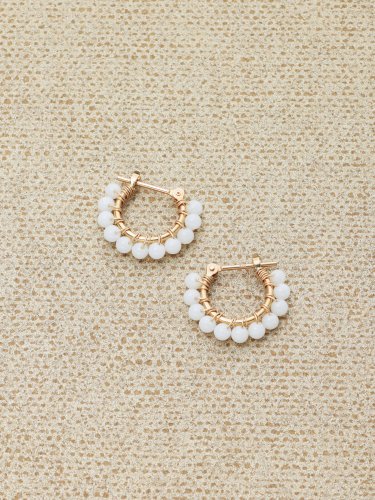 白珊瑚プチフープピアス ( 1 cm）（K10 or K18) - Ame blanche アームブランシュ Online Shop