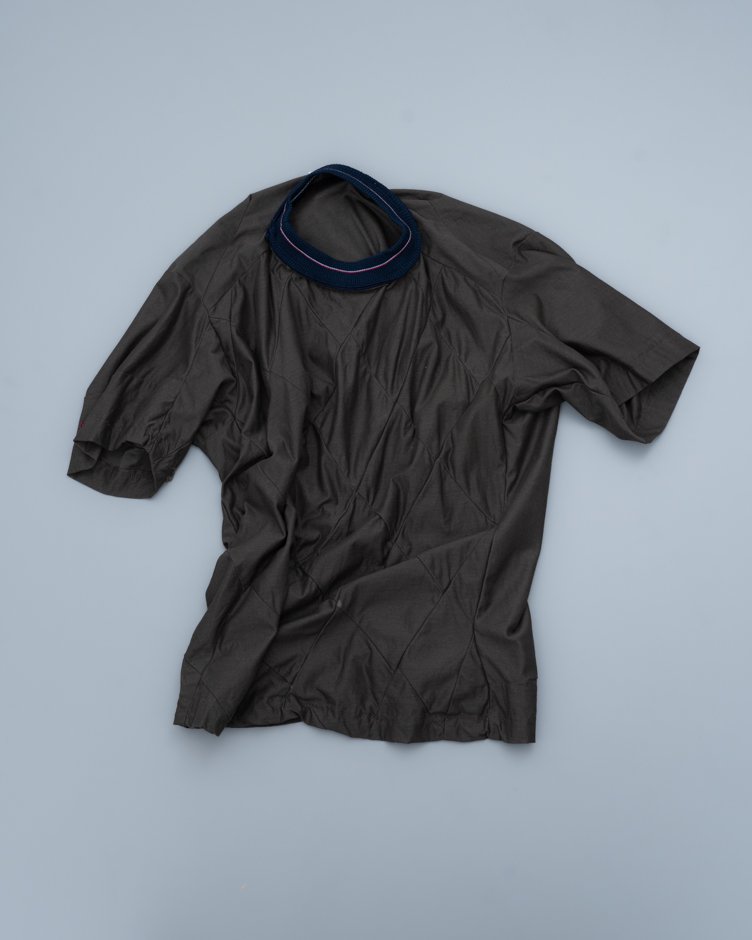 SHINYA NOMOTO / HANDMADE PATCHWORK T-Shirts / ARGYLE OLIVE