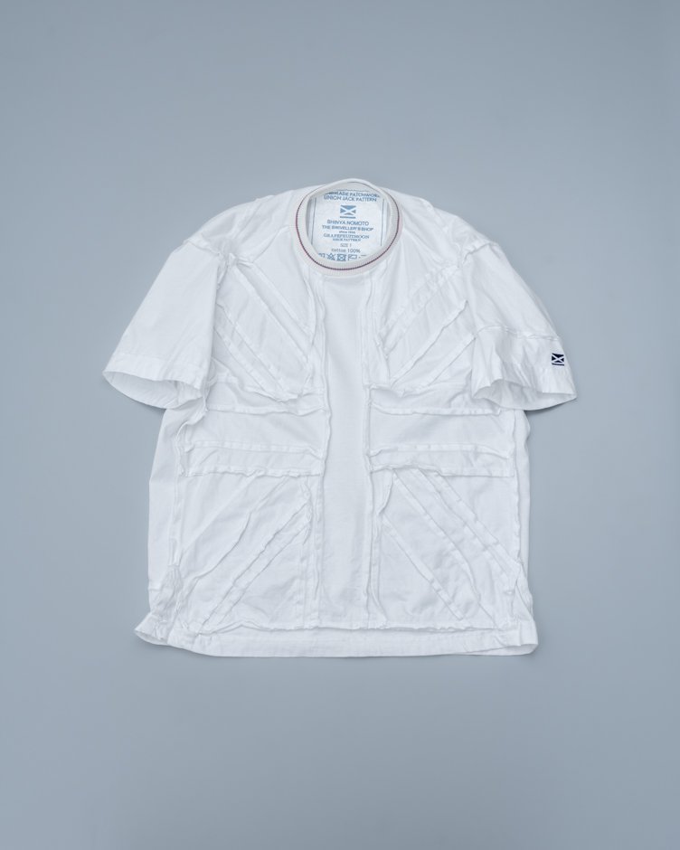 SHINYA NOMOTO / HANDMADE PATCHWORK T-Shirts / UNION JACK WHITE