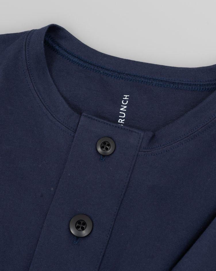 HOPPER'S BRUNCH / Henley Neck Tee / NAVY