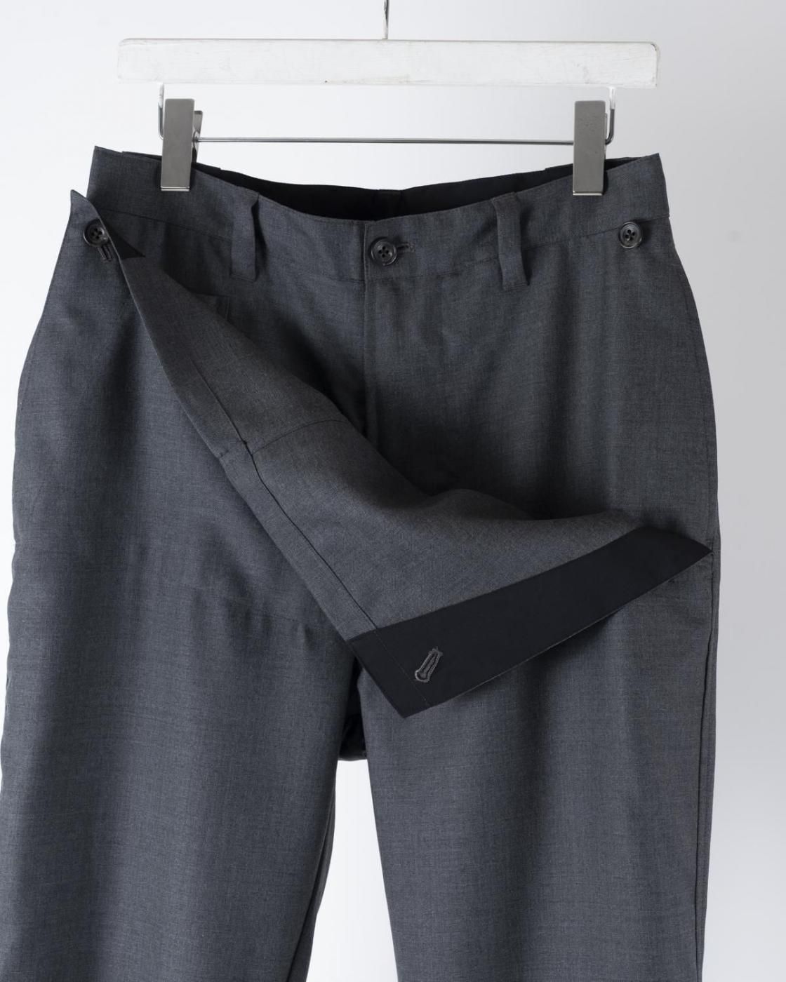 HOPPER'S BRUNCH / Wool Motorcycle Trousers / GREY