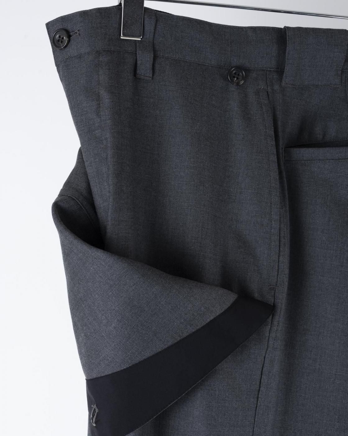 HOPPER'S BRUNCH / Wool Motorcycle Trousers / GREY