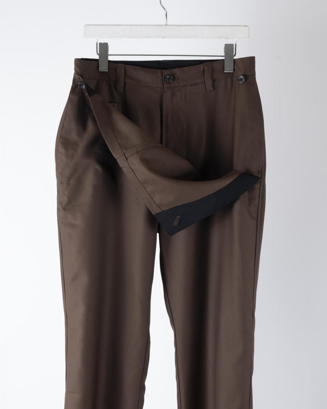 HOPPER'S BRUNCH / Wool Motorcycle Trousers / BROWN