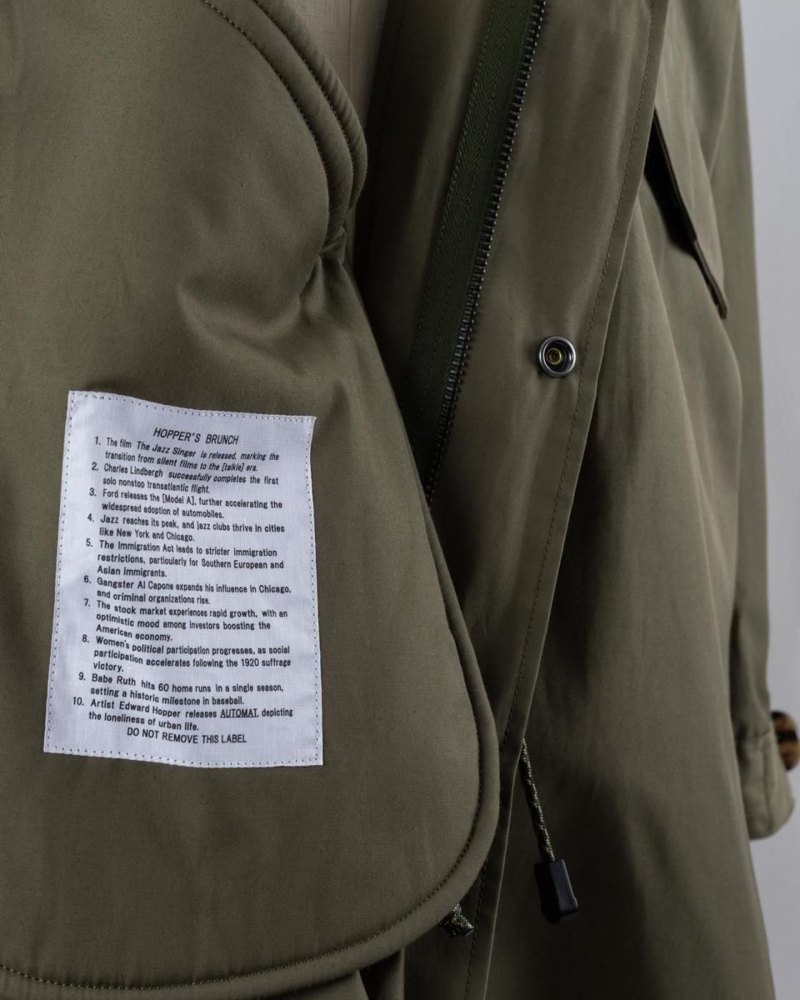 HOPPER'S BRUNCH / Fishtail Coat / OLIVE