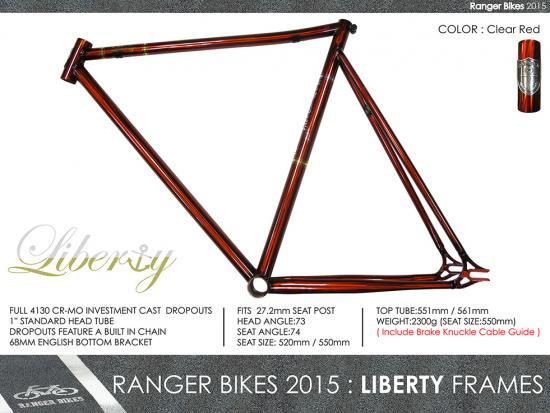 RANGER BIKES LIBERTY FRAME＋FORK＋ALUM CNC HEAD SET・ - RideHot ｜自転車・シングルギア・  BMX・ PIST（ピスト）の 通販 -, オンラインストアです