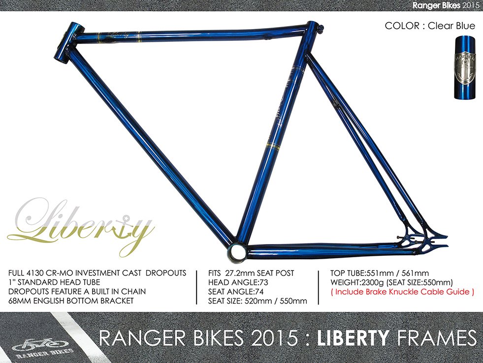 RANGER BIKES LIBERTY FRAME＋FORK＋ALUM CNC HEAD SET・ - RideHot ｜自転車・シングルギア・  BMX・ PIST（ピスト）の 通販 -, オンラインストアです