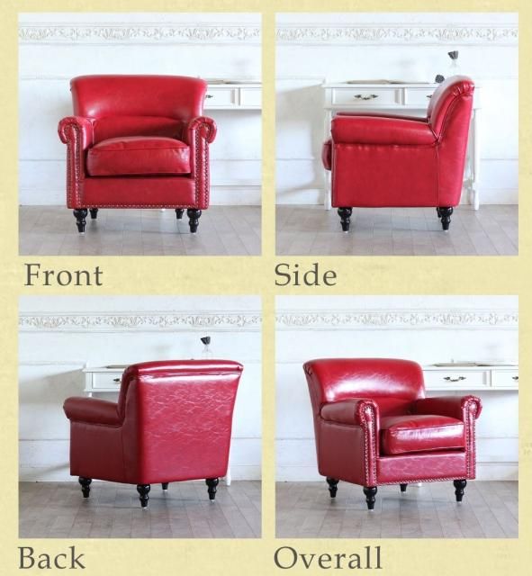 ヴィンセントソファ　1人掛け　赤　チェア ヴィンセントソファ 1人掛け 赤 チェア