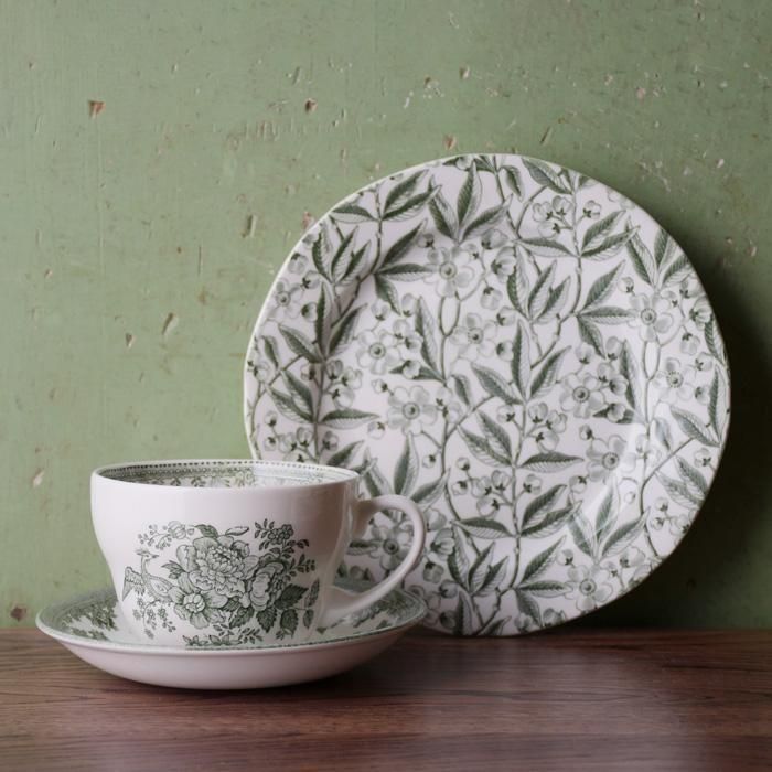 イギリス食器 Burleigh グリーンアジアティックフェザンツ ブレック