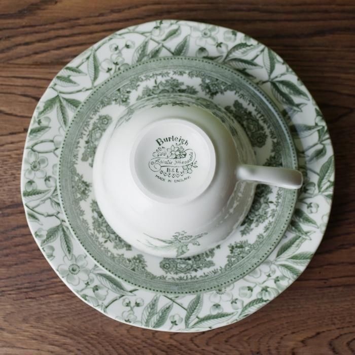 イギリス食器 Burleigh グリーンアジアティックフェザンツ ブレック