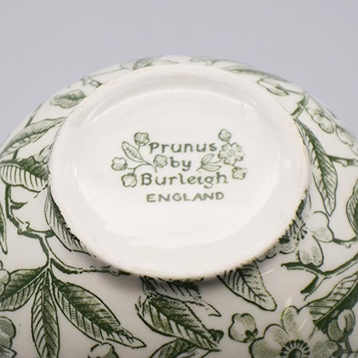 【レア】  Apprey イギリス製　グリーン皿５枚とボウル１客 英国バーレイ社の食器、グリーンアジアティックフェザンツのシュガー