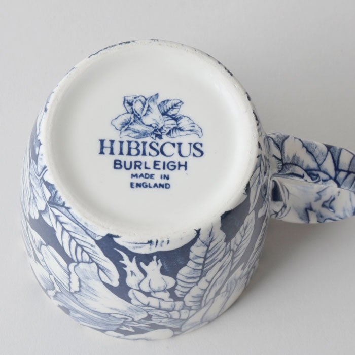 英国陶器 Burleigh バーレイ社』インクブルーハイビスカス オズボーン 