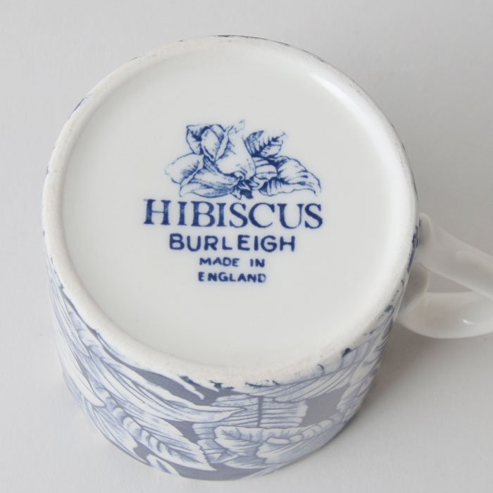 英国陶器 Burleigh バーレイ社』インクブルーハイビスカス カップ 