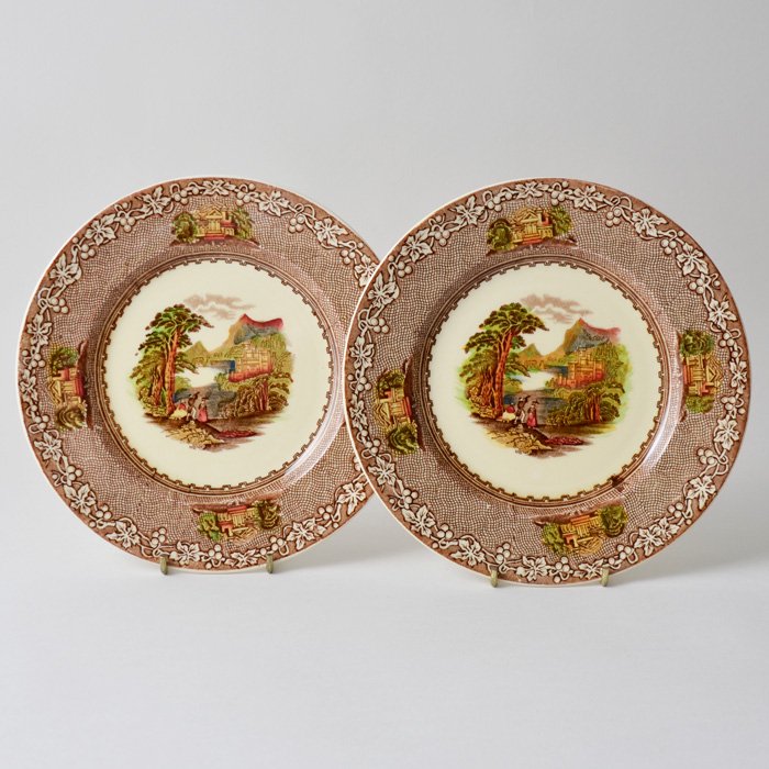ビンテージ 英国 絵皿 Poole England 古道具 - 食器