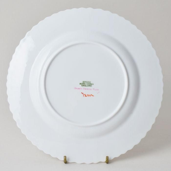 SPODE 皿 二枚セット SPODE 26cm お皿 赤茶色の花柄ニ枚、