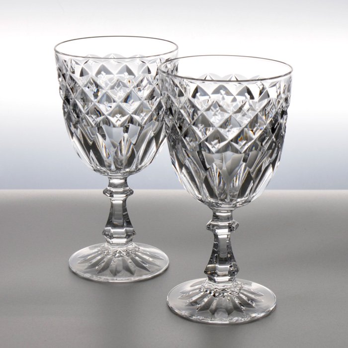 ビンテージ　クリスタルガラス製シェリーグラス2個セット　　メーカー名不明　1960年代