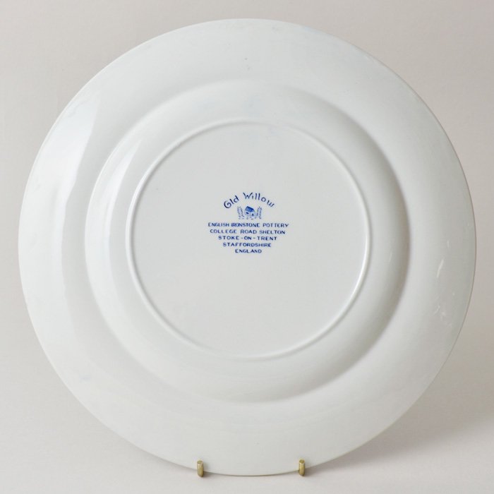 ビンテージ プレート ２枚セット ENGLISH IRONSTONE TABLEWARE 社　オールドブルーウイロー　ディナー皿　1970年代