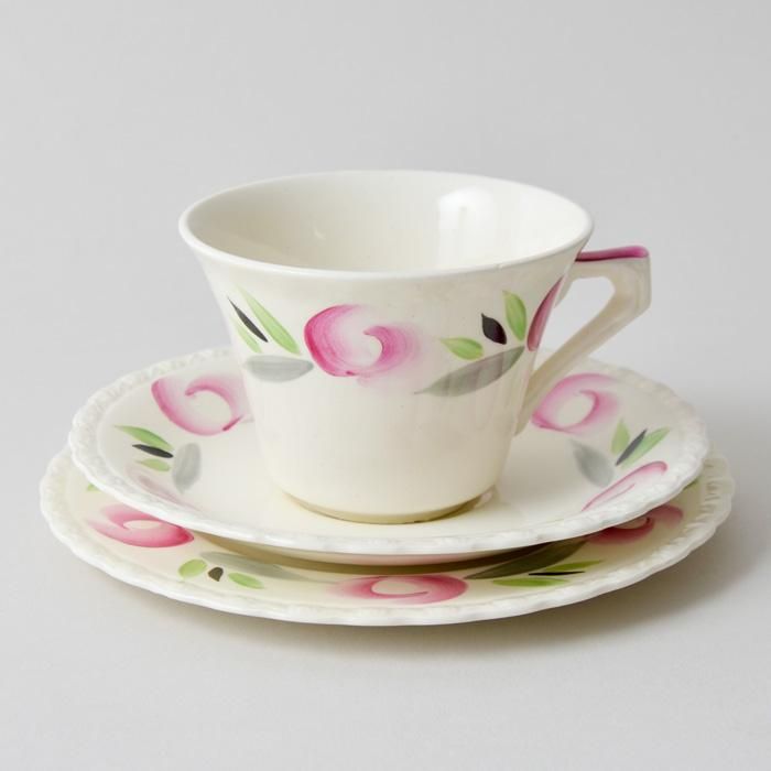 【最終お値下げ】英国アンティーク　MYOTT窯の花器(1930年代デコ) ビンテージトリオ MYOTT, SON & COMPANY マイオット社