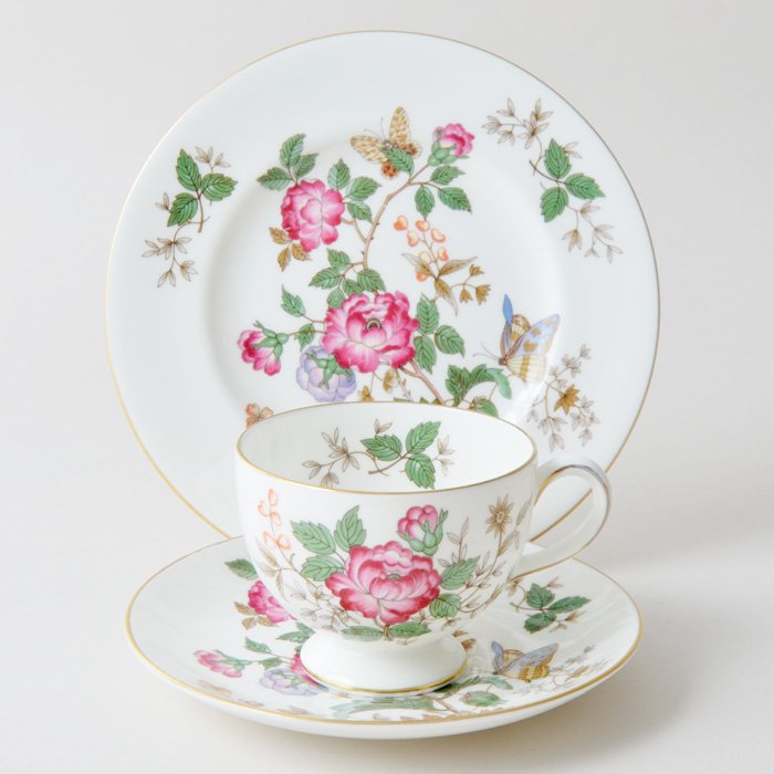 ビンテージトリオ WEDGWOOD CHARNWOOD チャーンウッド 芍薬と蝶の伝統