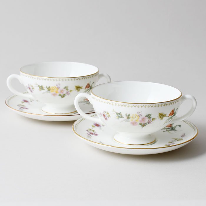 ビンテージ 　スープボウル＆ソーサー2セット WEDGWOOD ウェッジウッド MIRABELLE 1976-1997年