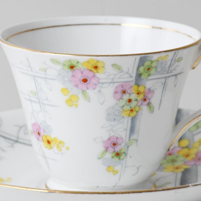 【英国購入アンティーク】1920年代　  花柄 トリオ 英国購入アンティーク】1920年代 花柄 トリオ 英国購入
