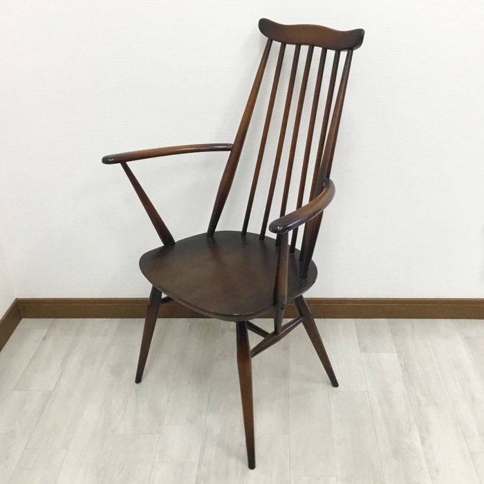 ビンテージダイニングチェア ERCOL アーコール社 ゴールドスミスチェア（アーム付）1960年代 - 輸入・アンティーク雑貨「ANTRO」