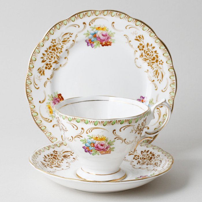 ビンテージトリオ ROYAL ALBERT ロイヤルアルバート DAMASK ダマスク 1940年代 - 輸入・アンティーク雑貨「ANTRO」