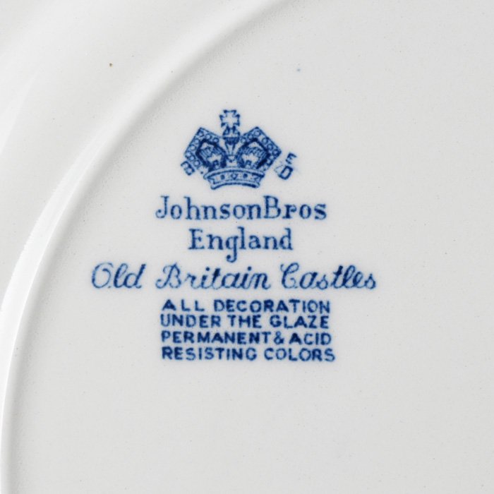 ビンテージ ディナープレート2枚セット JOHNSON BROTHERS ジョンソンブラザーズ社 銅版転写 英国古城風景 1950年代