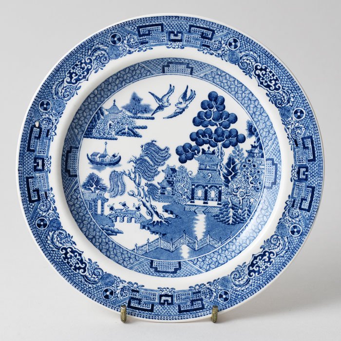 ビンテージ ケーキプレート2枚セット WEDGWOOD BLUE WILLOW ブルーウィロー 1950-70年代 -  輸入・アンティーク雑貨「ANTRO」