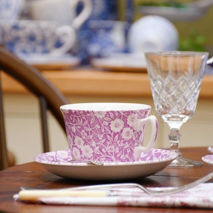 イギリス食器 Burleigh ブロッサムキャリコ カップ&ソーサー｜バーレイ