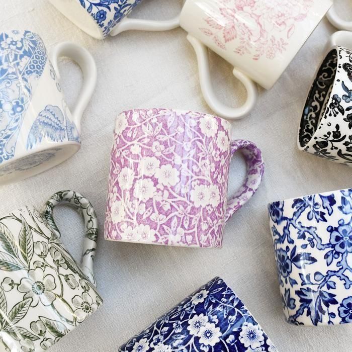 バーレイ マグカップ　Burleigh プレート　バーレイ ダブグレイキャリコ BURLEIGH バーレイ ダブグレイ キャリコ プレートM 21.5cm