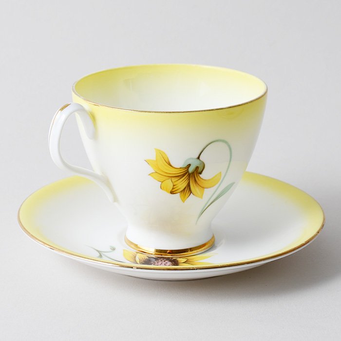 ビンテージトリオ ROYAL ALBERT ロイヤルアルバート SUNFLOWER ひまわり 1960年代 - 輸入・アンティーク雑貨「ANTRO」