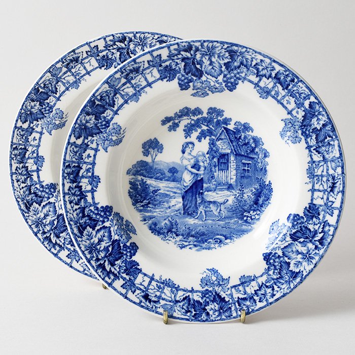 ビンテージ スープ皿2枚セット COPELAND SPODE BYRON バイロン絵皿 1940年代 - 輸入・アンティーク雑貨「ANTRO」